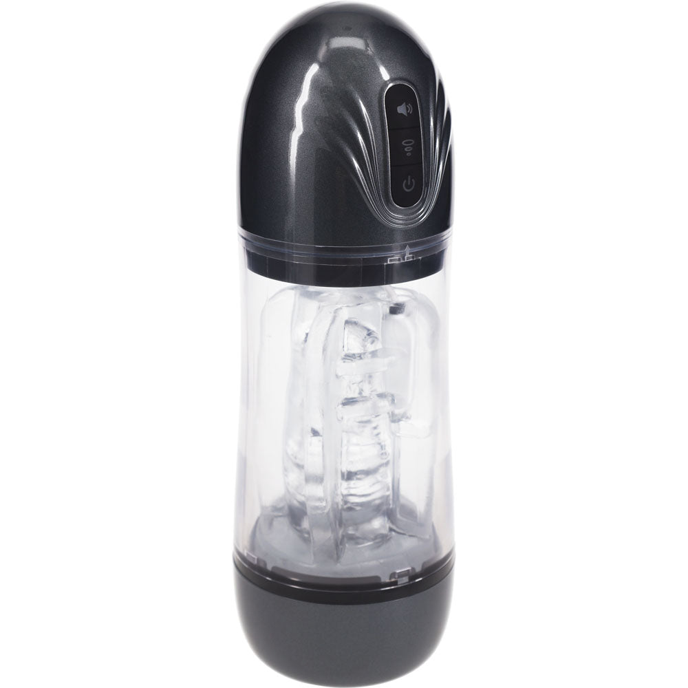 PUMPED SonicPull (Gunmetal Grey/Clear) – USB Rechargeable Sucking Vibrator Masturbator