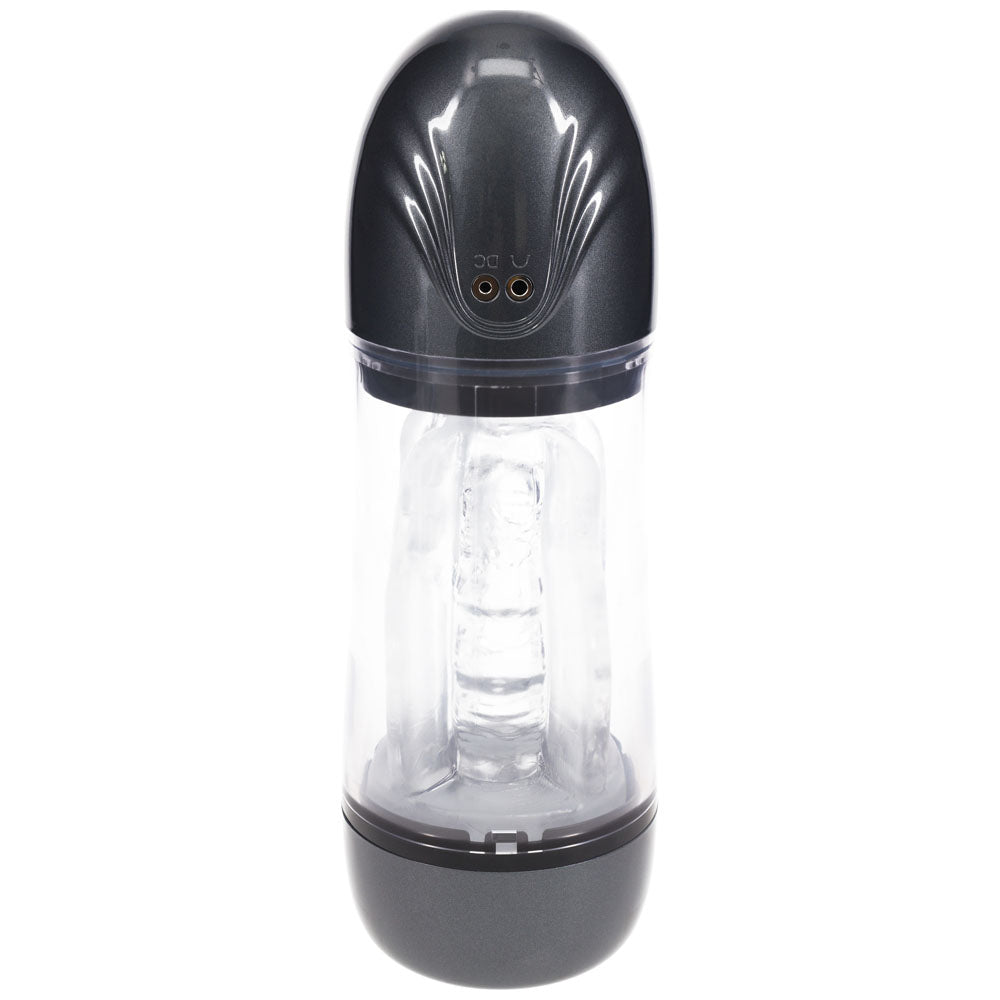 PUMPED SonicPull (Gunmetal Grey/Clear) – USB Rechargeable Sucking Vibrator Masturbator