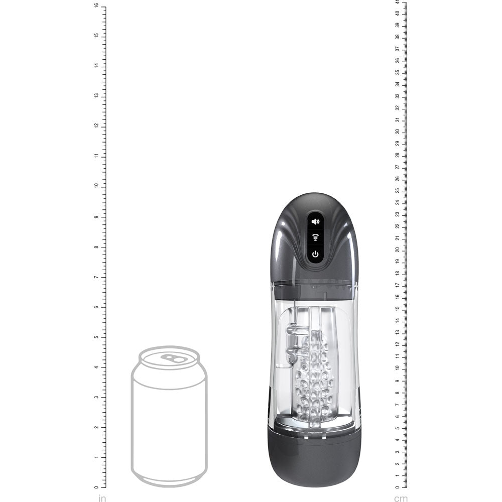 PUMPED SonicPull (Gunmetal Grey/Clear) – USB Rechargeable Sucking Vibrator Masturbator