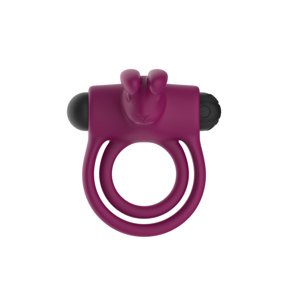 Passion Play Silicone Rabbit Vibrating Cock Ring – USB Rechargeable Penis Ring