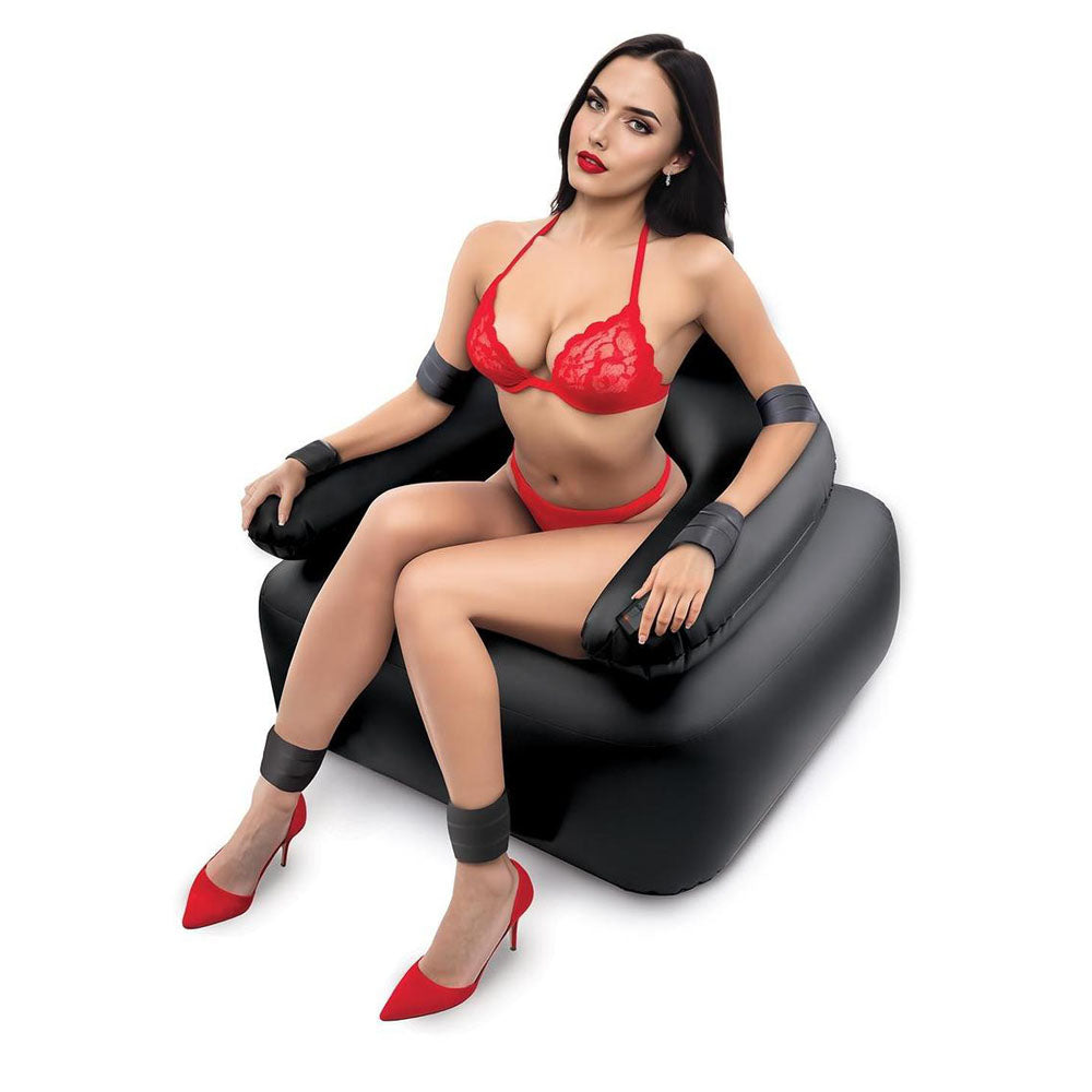 Whipsmart Inflatable Bondage Chair – 6 Inch Vibrating Dildo Bondage Chair