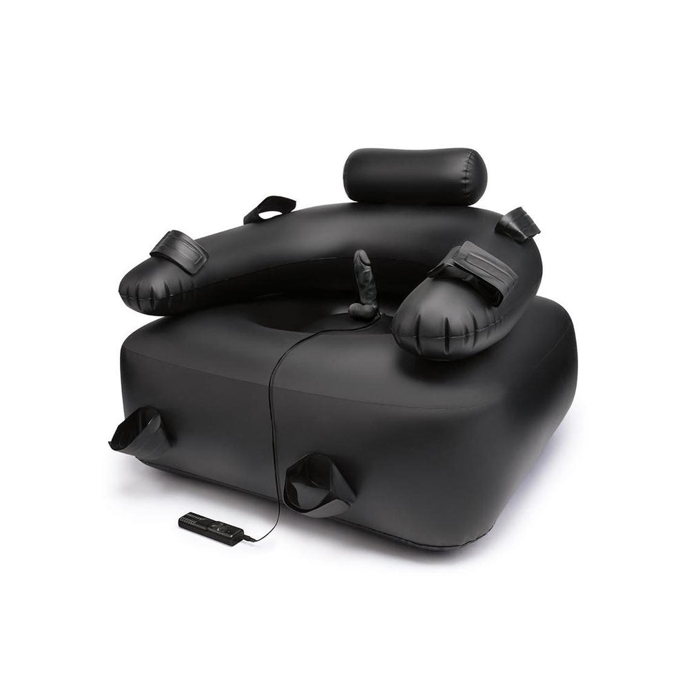 Whipsmart Inflatable Bondage Chair – 6 Inch Vibrating Dildo Bondage Chair