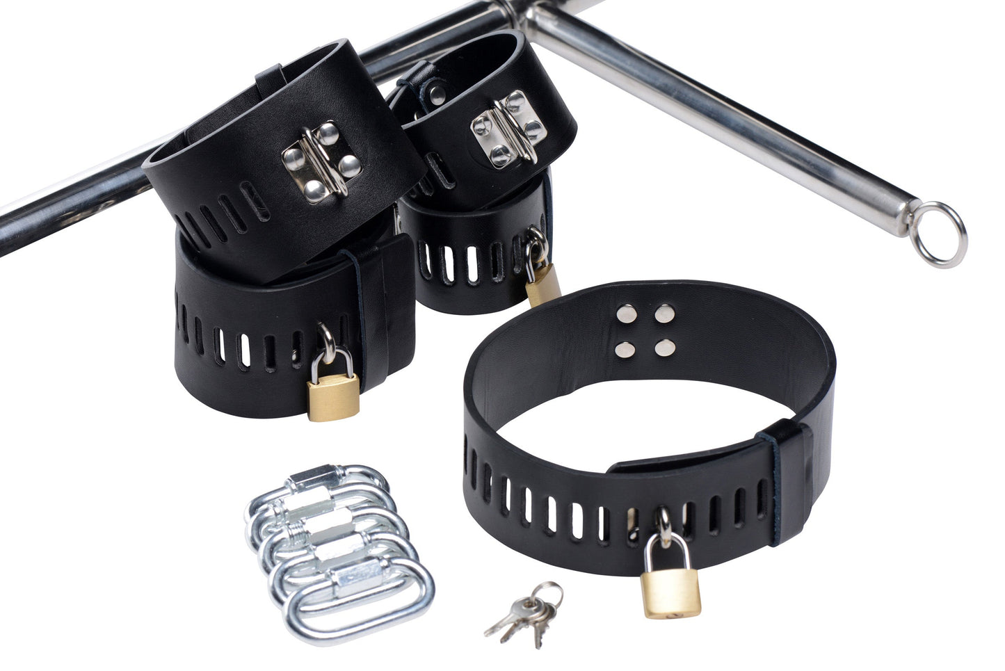 Master Series Imprisoned Metal Stockade with Dildo for Adventurous Couples