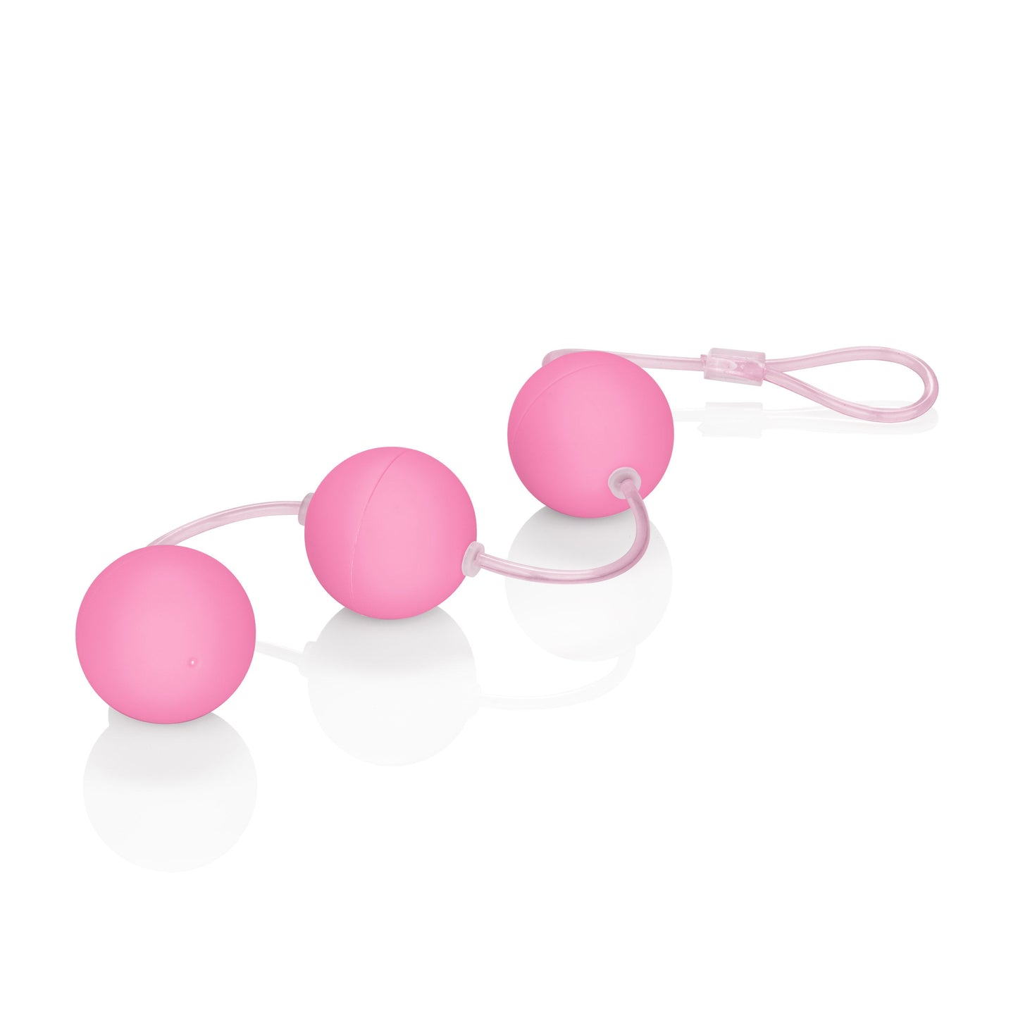 First Time Love Balls Triple Lover Pink Kegel Balls Set 1.25 Inch Each with Retrieval Loop
