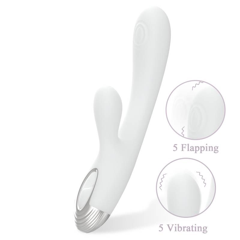 Pada Rabbit and G-Spot Pulsing Vibrator White 21.6cm