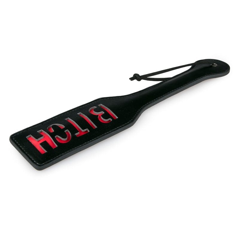 Vegan Leather Paddle - Black & Red - Imprints 'BITCH"