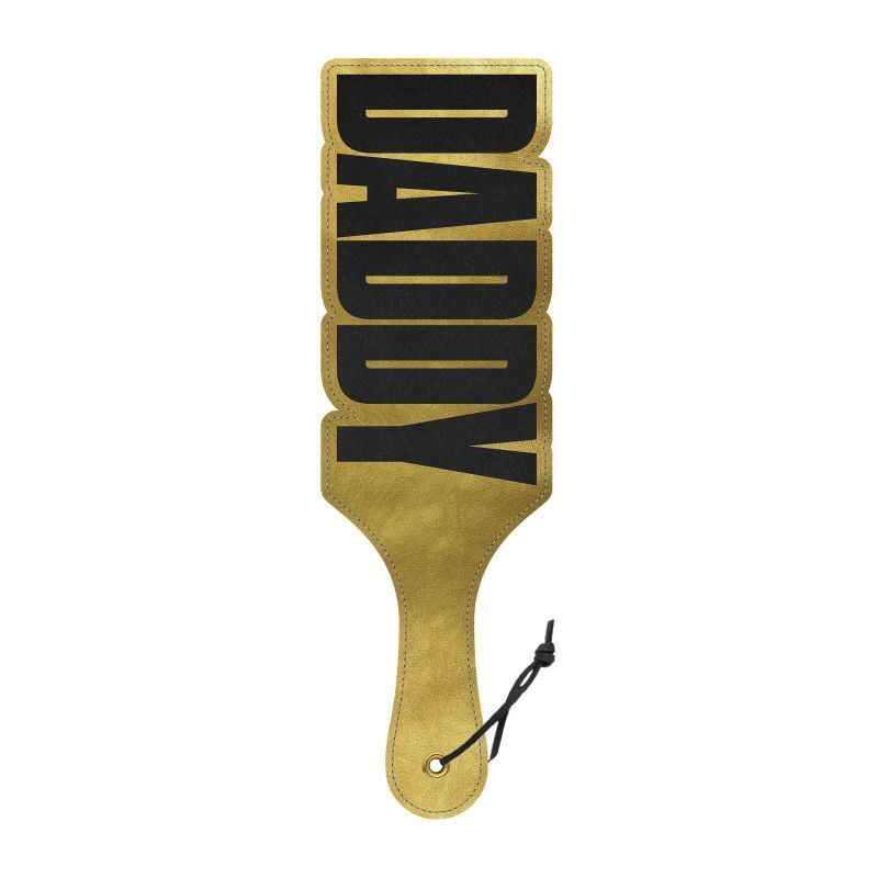 Paddle Daddy Elegant Playful Spanking Paddle with Shimmering Gold Cut-Out