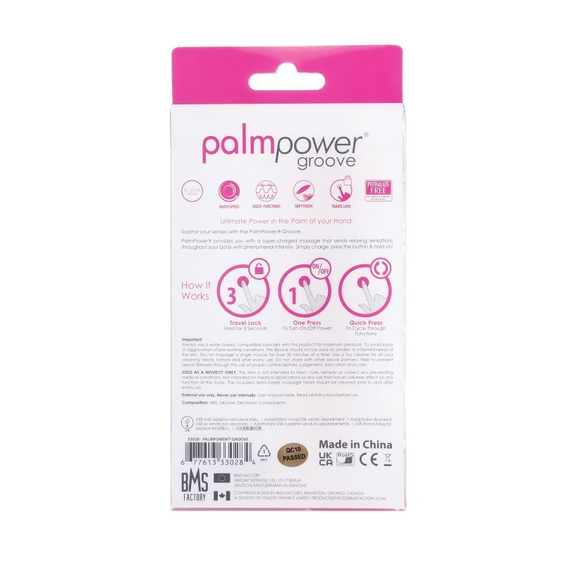 PalmPower Groove Mini Wand Fuchsia - Portable Massager