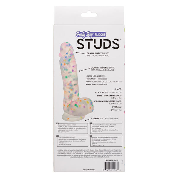 CalExotics Party Boy Silicone Studs 6 Inch Flexible Silicone Dildo – Flexible Toy