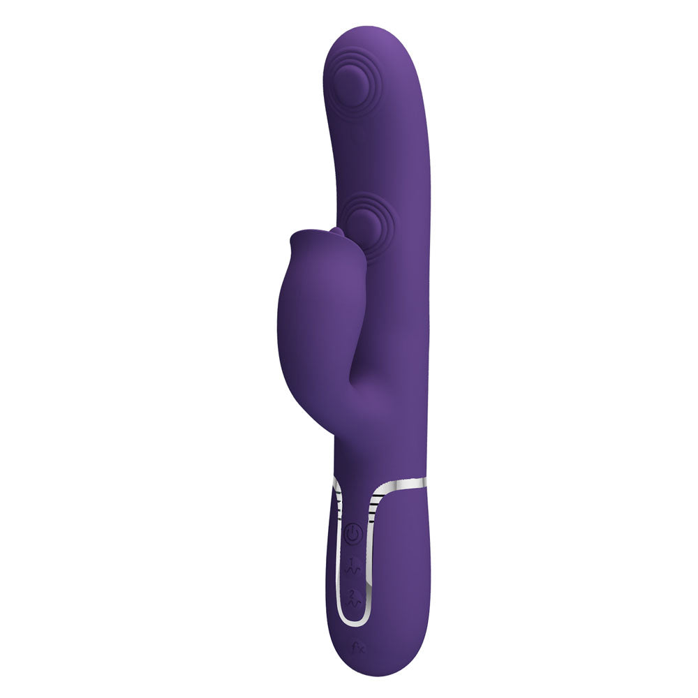 Party Up Alan Dual Motor Vibrator 22.8 Centimeters with Licking Clit Stimulator and Thumping Shaft