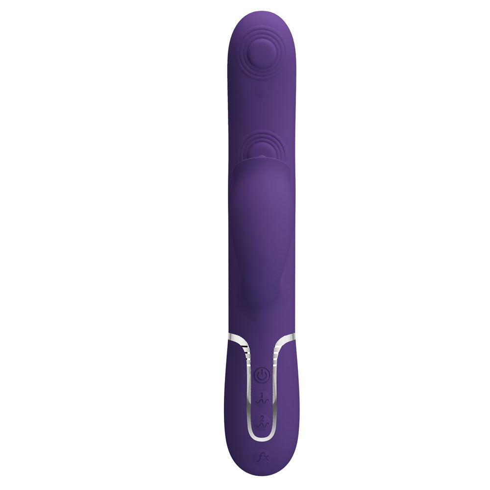 Party Up Alan Dual Motor Vibrator 22.8 Centimeters with Licking Clit Stimulator and Thumping Shaft