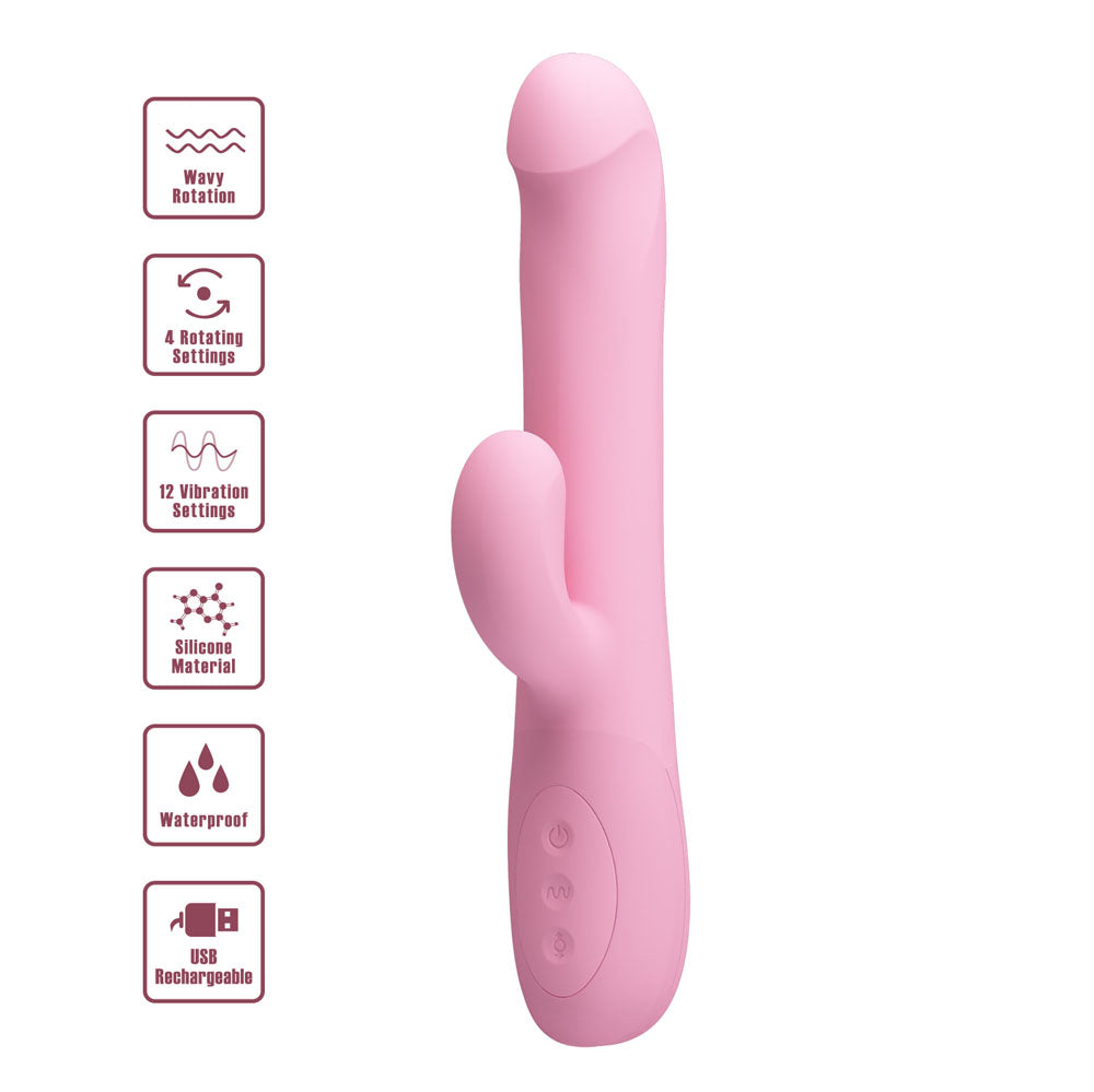 Party Up Dean Wavy Rotation Vibe 23.8 cm Rotating Rabbit Vibrator