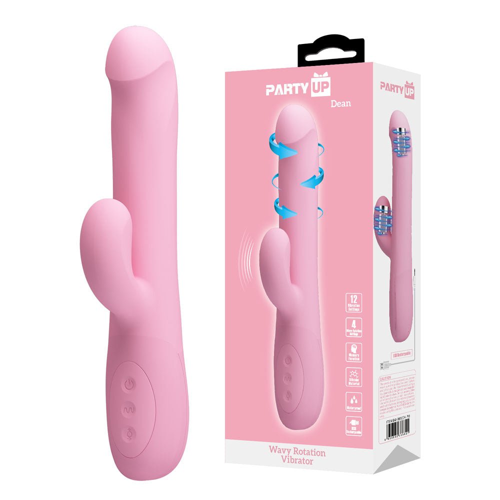 Party Up Dean Wavy Rotation Vibe 23.8 cm Rotating Rabbit Vibrator