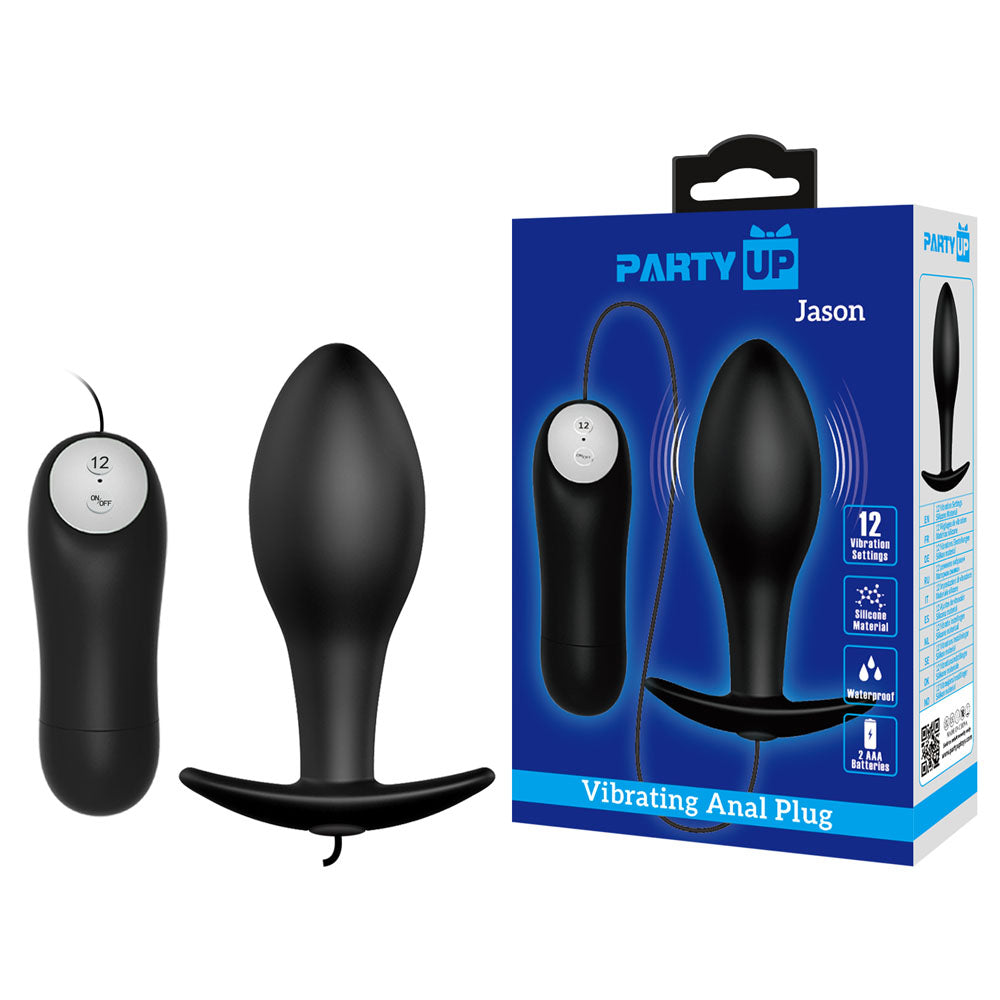 Party Up Jason Vibrating Anal Plug - 8.5 Centimeter Remote Control Butt Plug