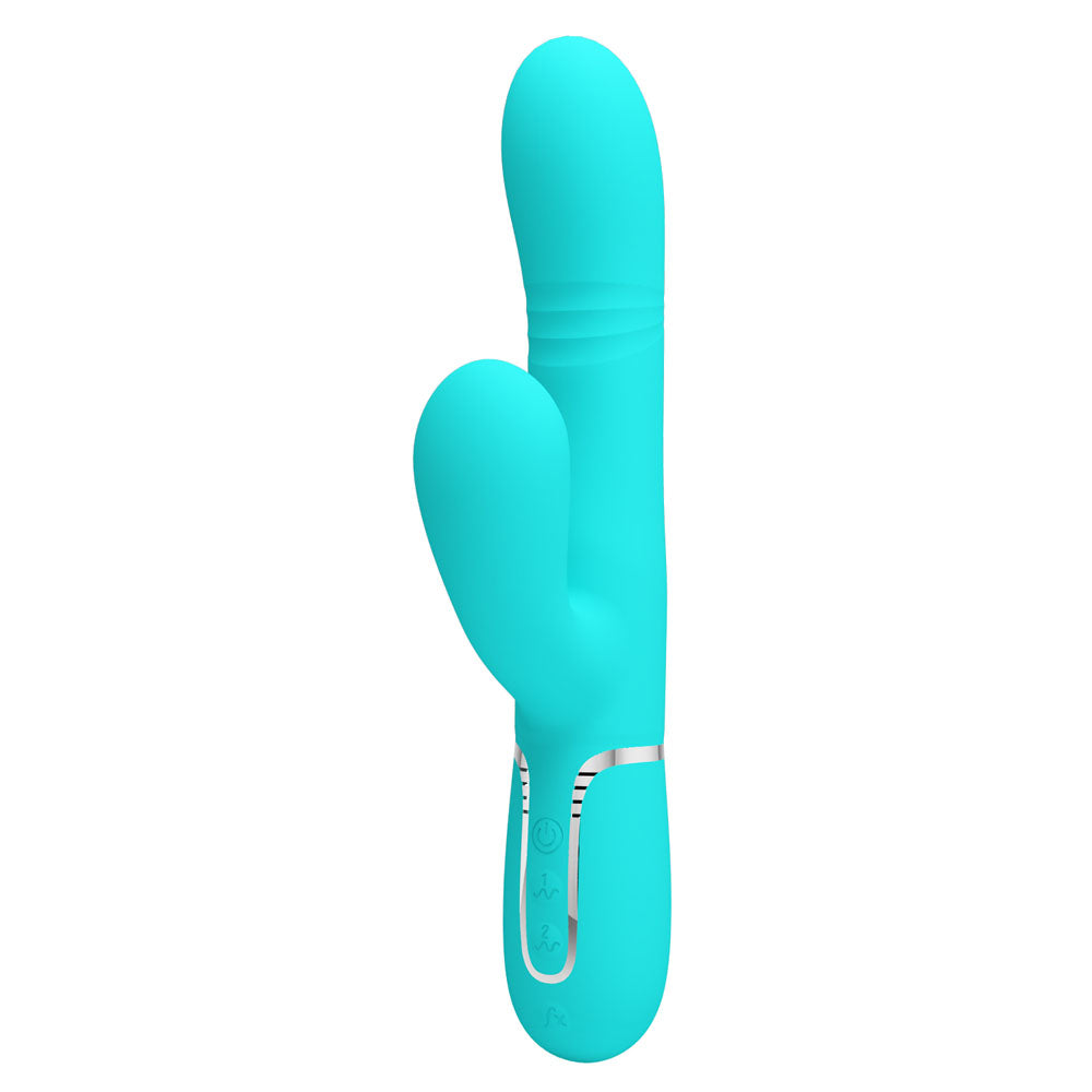 Party Up Paul Rolling Beads Vibrator Teal 22.6 cm Thrusting Rabbit Vibrator