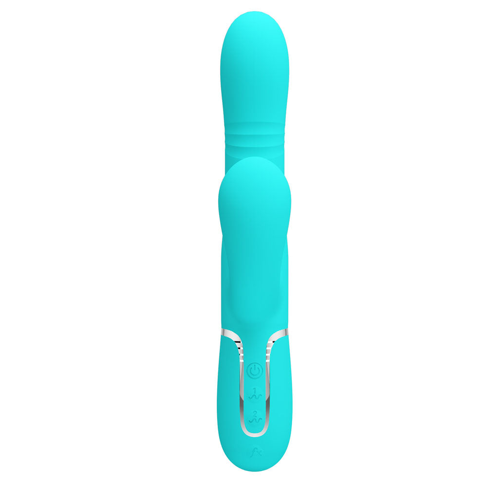 Party Up Paul Rolling Beads Vibrator Teal 22.6 cm Thrusting Rabbit Vibrator