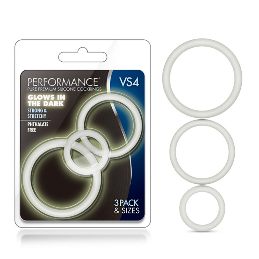 Performance Vs4 Pure Premium (White) – Silicone Cockring Set
