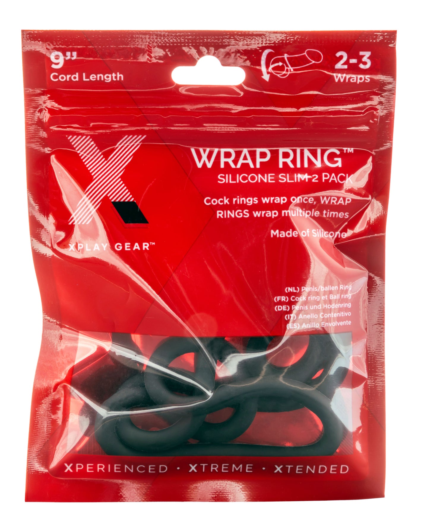 Perfect Fit XPlay Gear 9 Inch Slim Wrap Ring 2 Pack – Slim Cock Ring Set