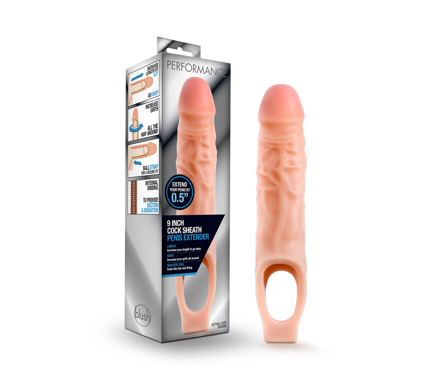 Performance 9 Inch Cock Sheath Penis Extender with Vanilla Scent