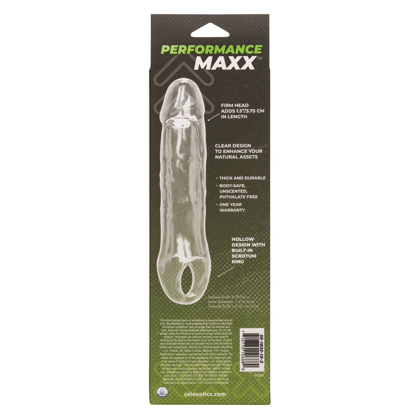 Performance Maxx Clear Penis Extension Sleeve 6.5 Inch Length