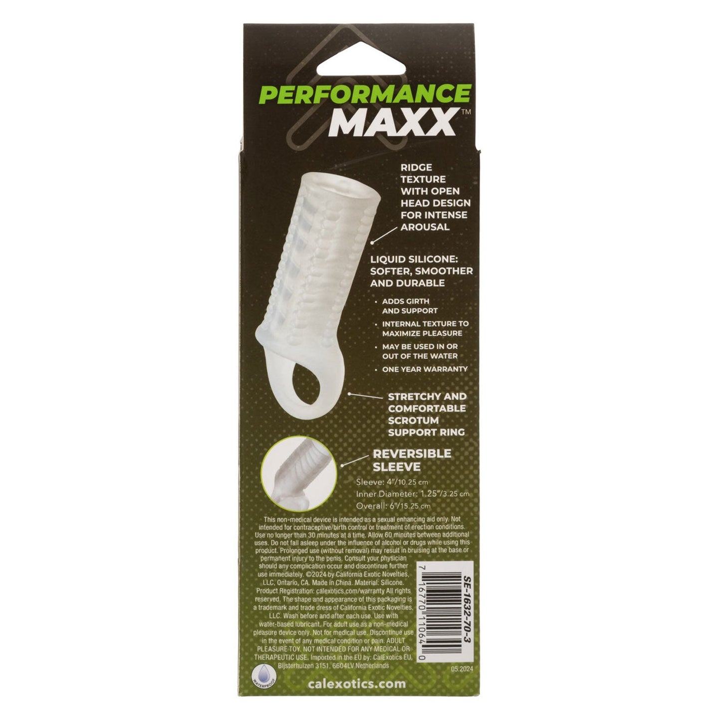 Performance Maxx Liquid Silicone Reversible Sleeve Textured Interior White