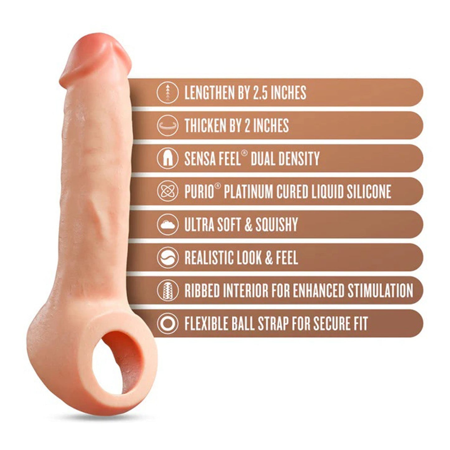 Performance Plus Thrive Silicone Penis Extender 2.5 Inch Beige