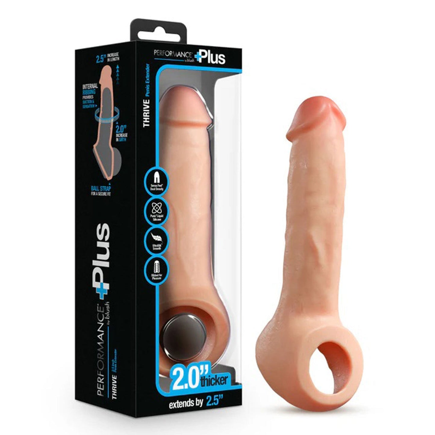 Performance Plus Thrive Silicone Penis Extender 2.5 Inch Beige