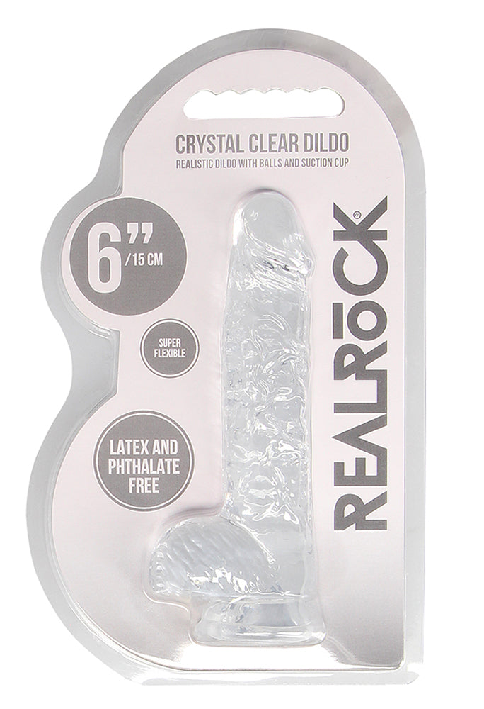 RealRock 6 Inch Transparent Crystal Clear Dildo – Realistic Body-Safe Dildo