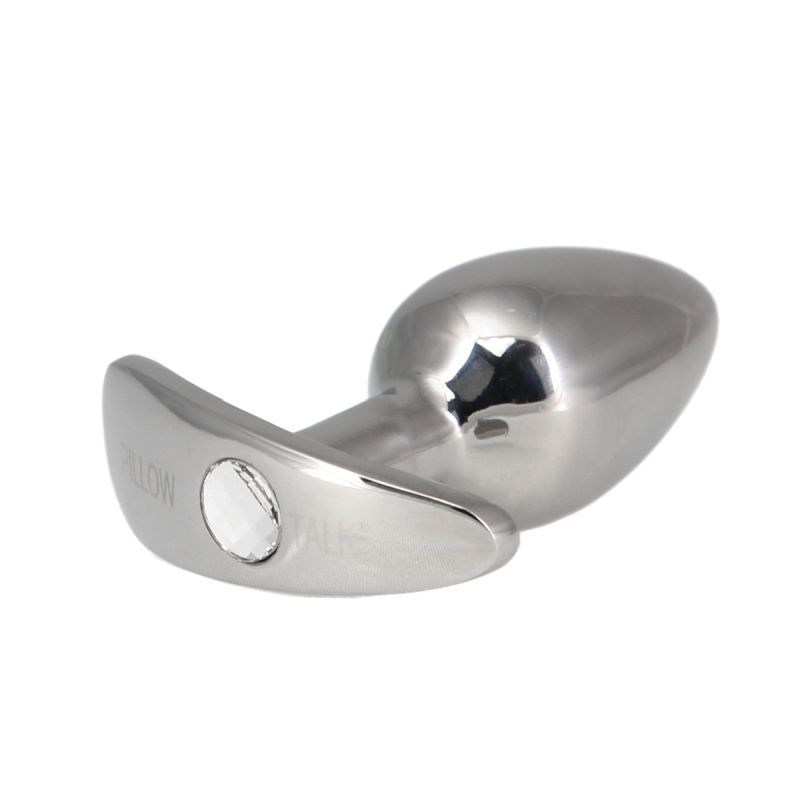 Pillow Talk Sneaky Stainless Steel Anal Plug 2.6 Inch w Swarovski Crystal