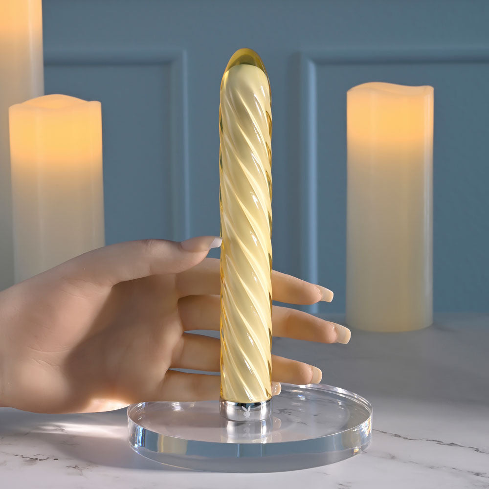 Playboy Pleasure Twist of Fate 17.5 cm Glass Vibrator