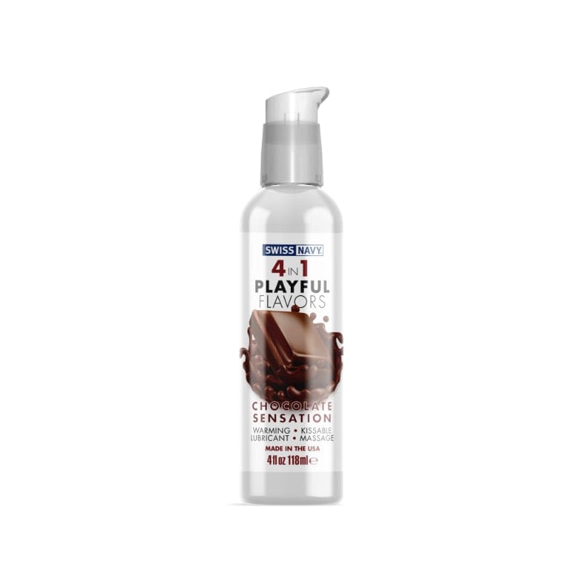 Playful Flavours 4 In 1 Chocolate Sensation (4oz/118ml) – Flavored Massage Oil