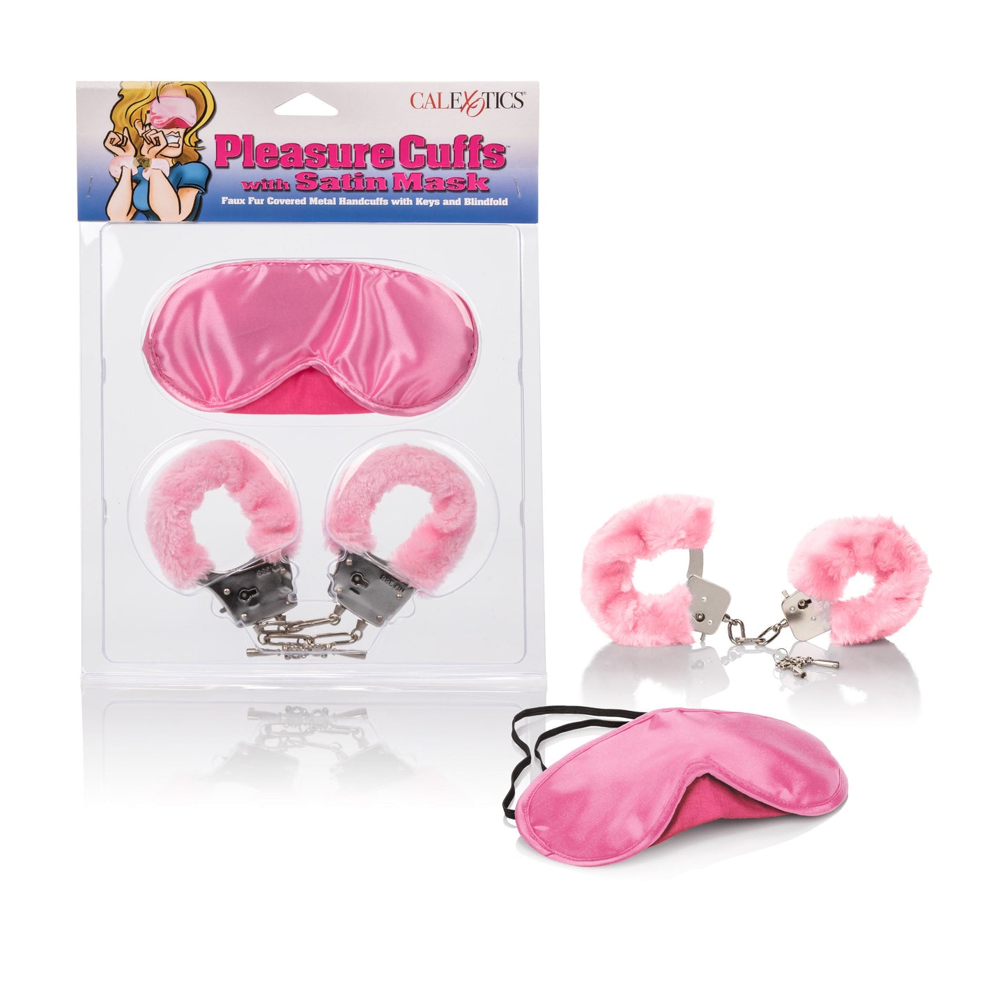 Pleasure Cuffs With Satin Mask Adult Bondage Kit Set