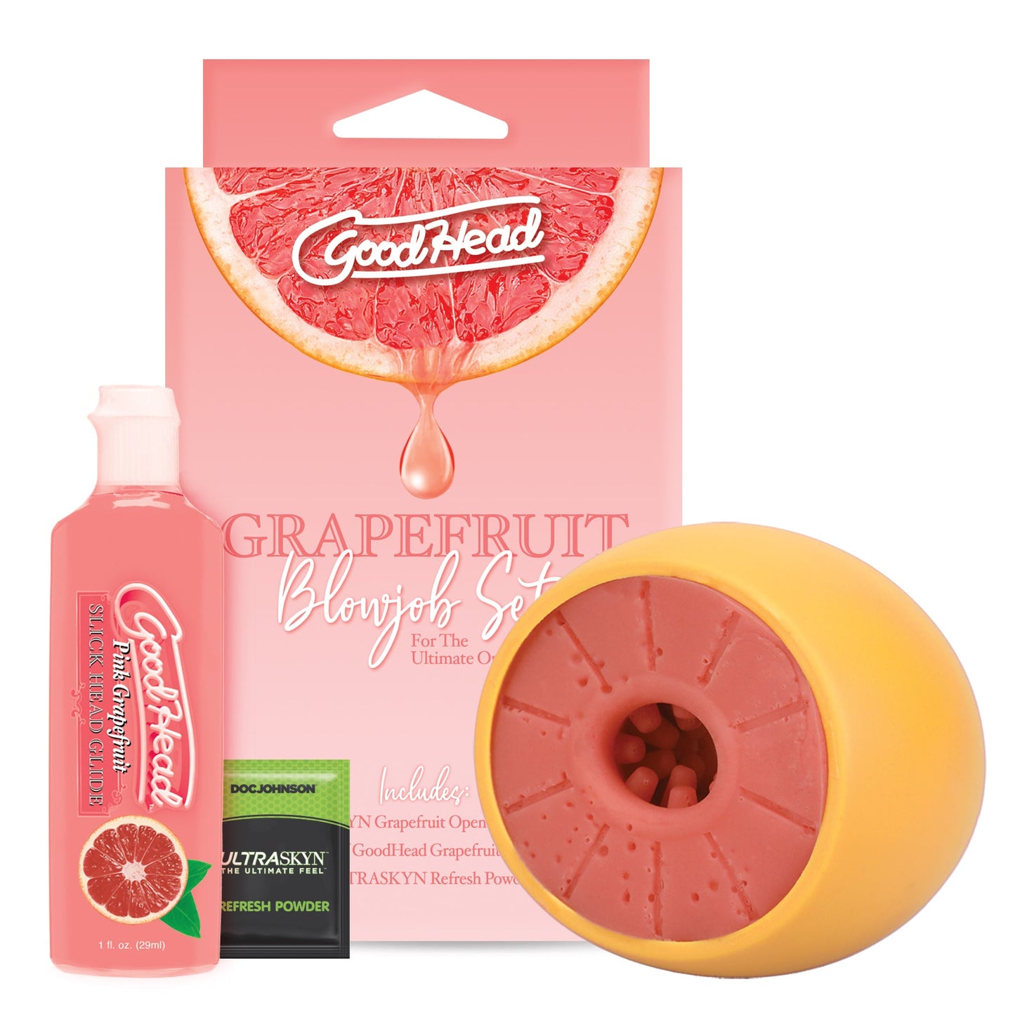 Goodhead Grapefruit Blowjob Set With Glide Sleeve