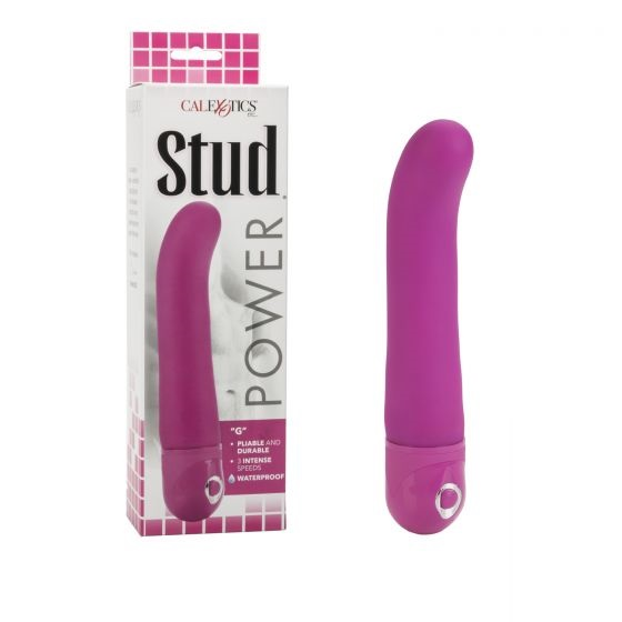 Power Stud G Waterproof Vibrator Pink 6.75 Inch Flexible Body-Safe PVC with 3 Speeds