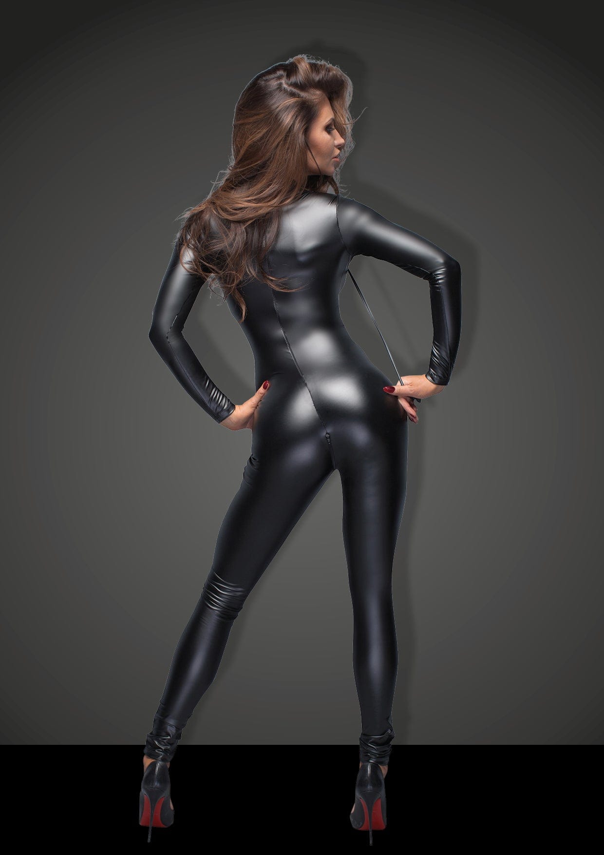 Power Wetlook Overall With Leash And Two Way Zipper