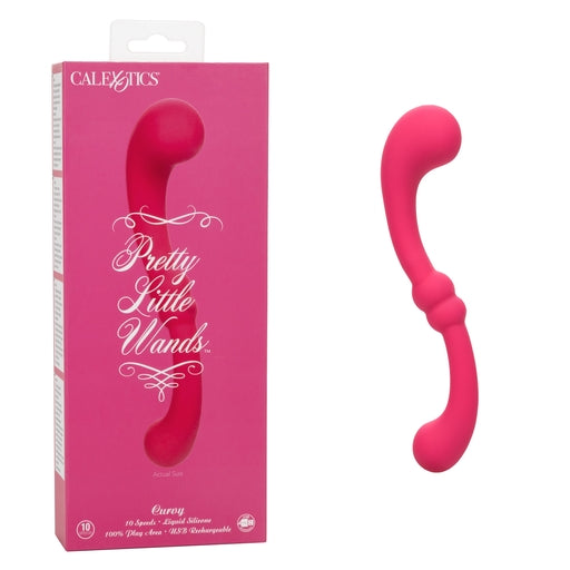 Pretty Little Wands Curvy Slim Pink Silicone Massager with 10 Speeds