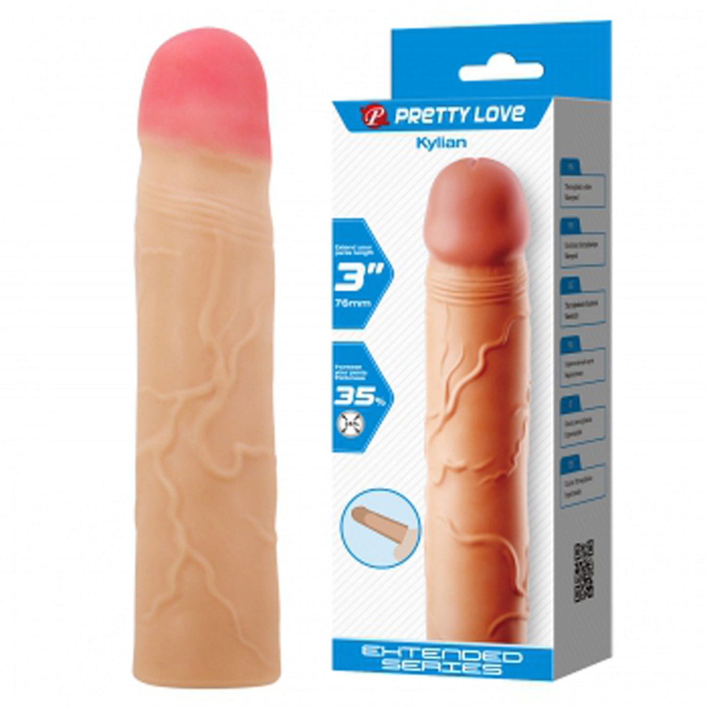 Kylian 7.1 Inch Penis Extender Sleeve – Ultra Realistic Textured Penis Extender