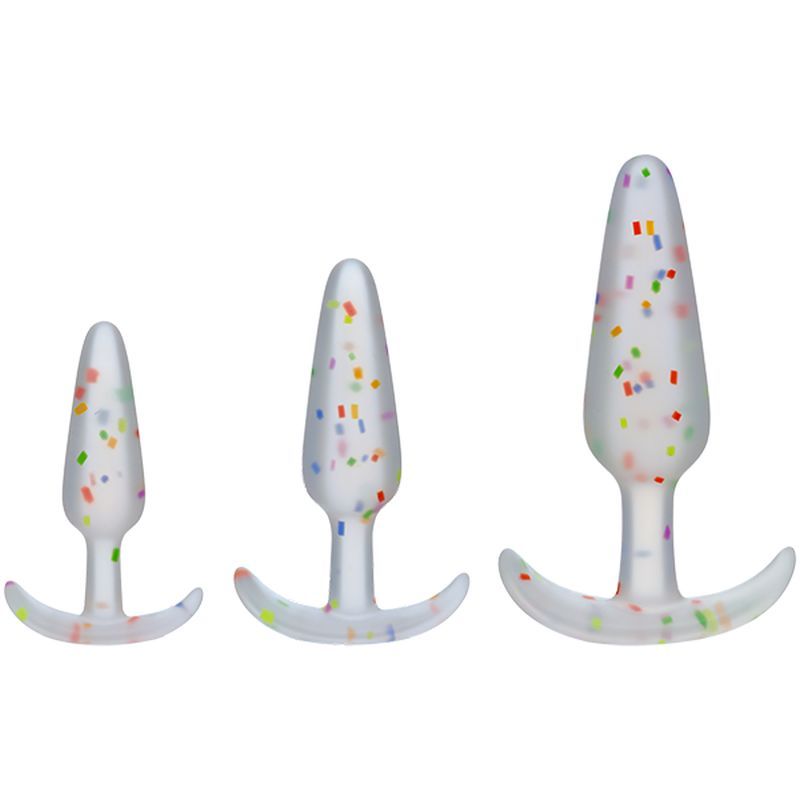 Pride Anal Trainer Set with Three Sizes of Mood Naughty Butt Plugs