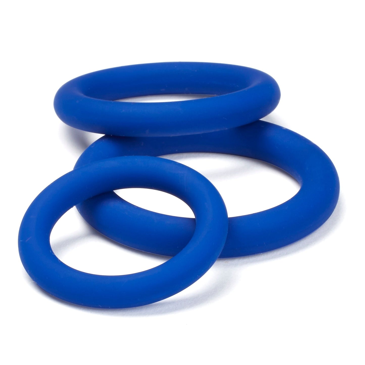 Pro Sensual Silicone Cock Ring Set 3 Pack Blue Sex Toy