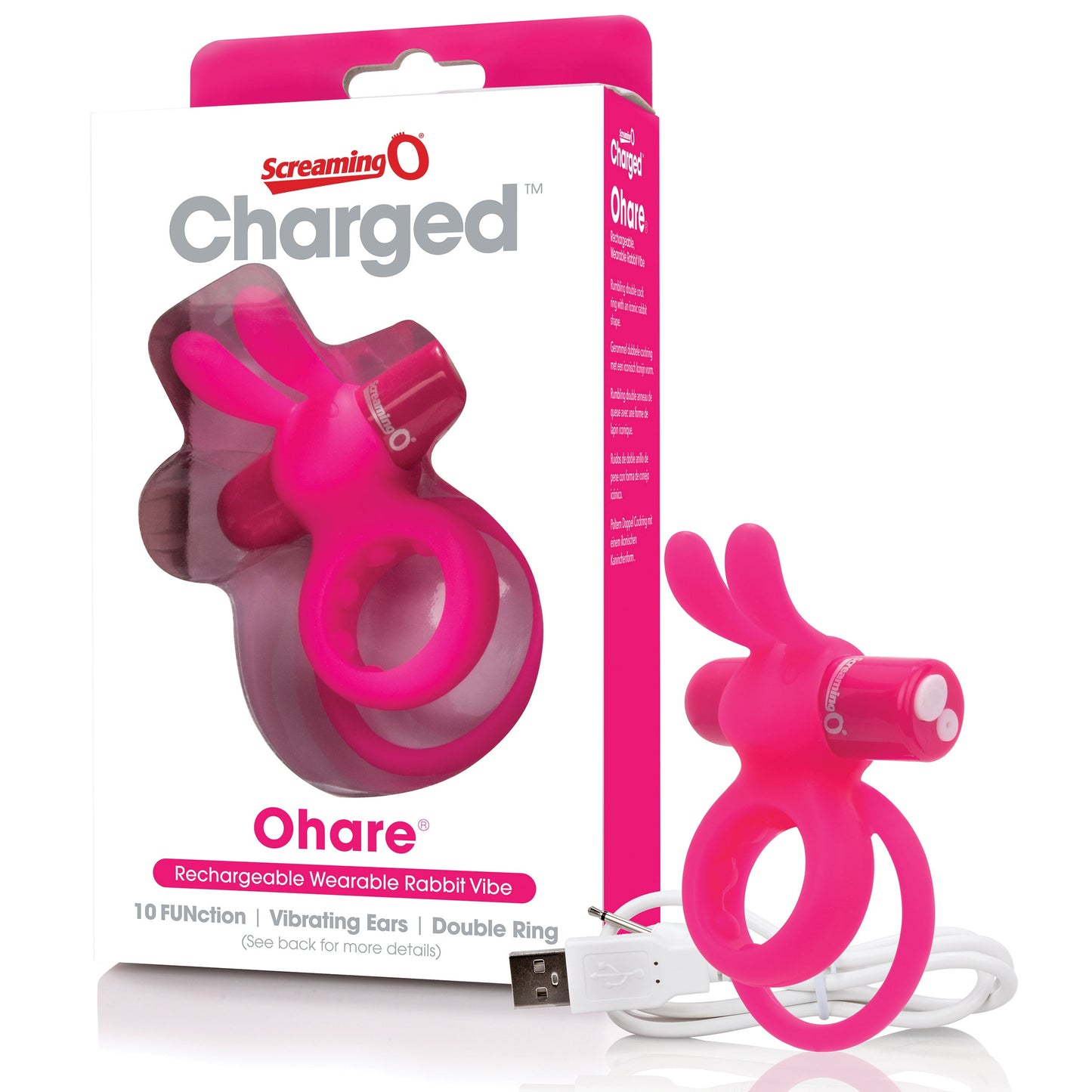Charged Ohare – Rechargeable Double Cock Ring Rabbit Vibrator