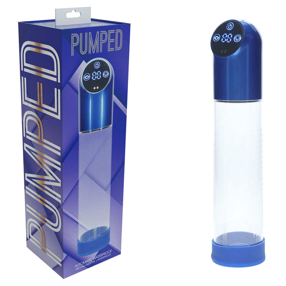 Pumped Automatic Waterproof Penis Pump Metal and Clear Design - 20cm