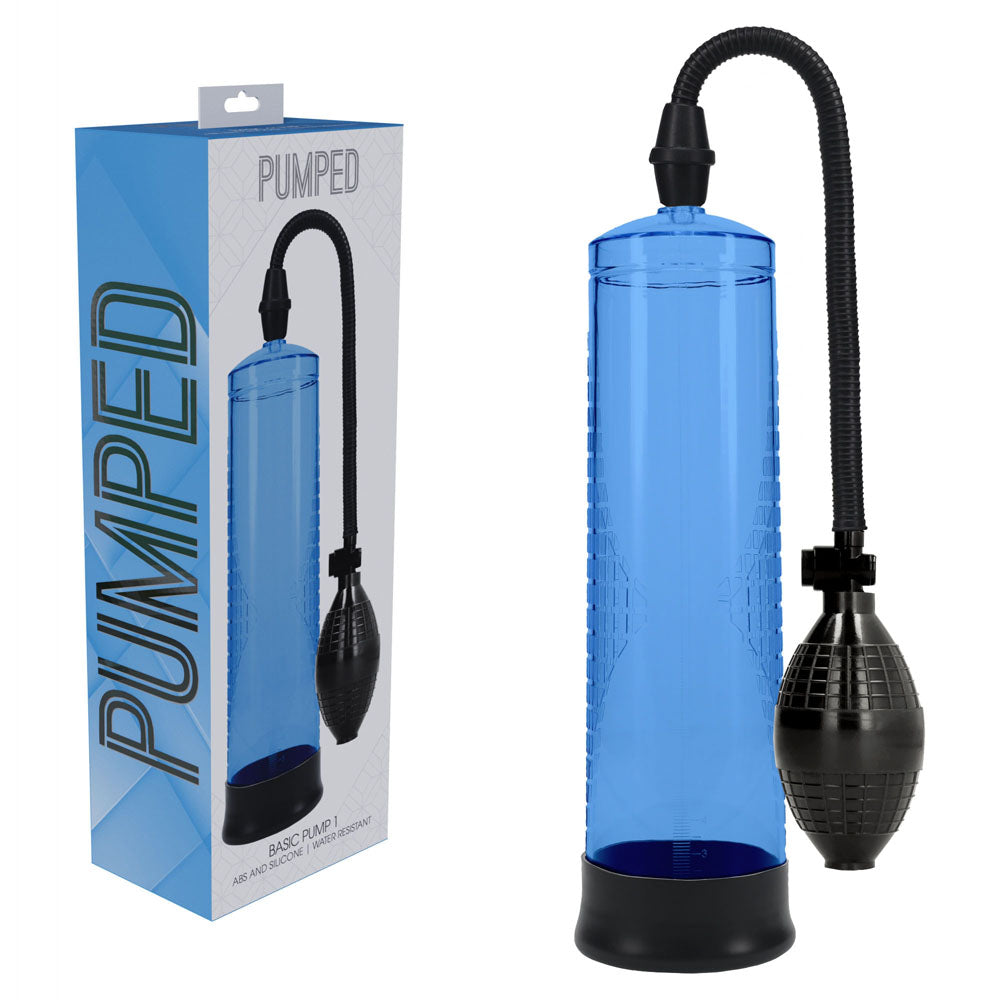 Pumped Basic Pump 1 Blue Penis Pump - 20cm x 6cm