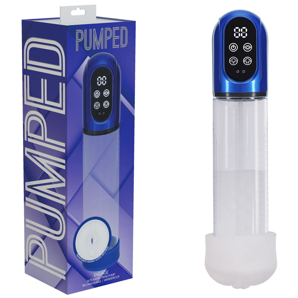 Pumped Engage Automatic Penis Pump Metallic 21cm Insertable