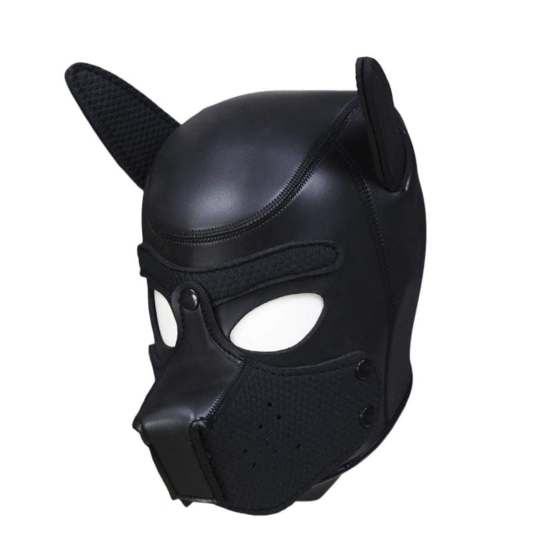 Puppy Play Mask (Black) – Neoprene Rubber