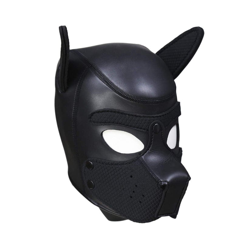 Puppy Play Mask (Black) – Neoprene Rubber