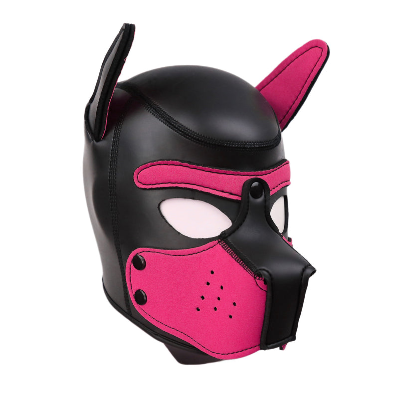 Puppy Play Mask (Pink) – Neoprene Rubber Role-Playing Mask
