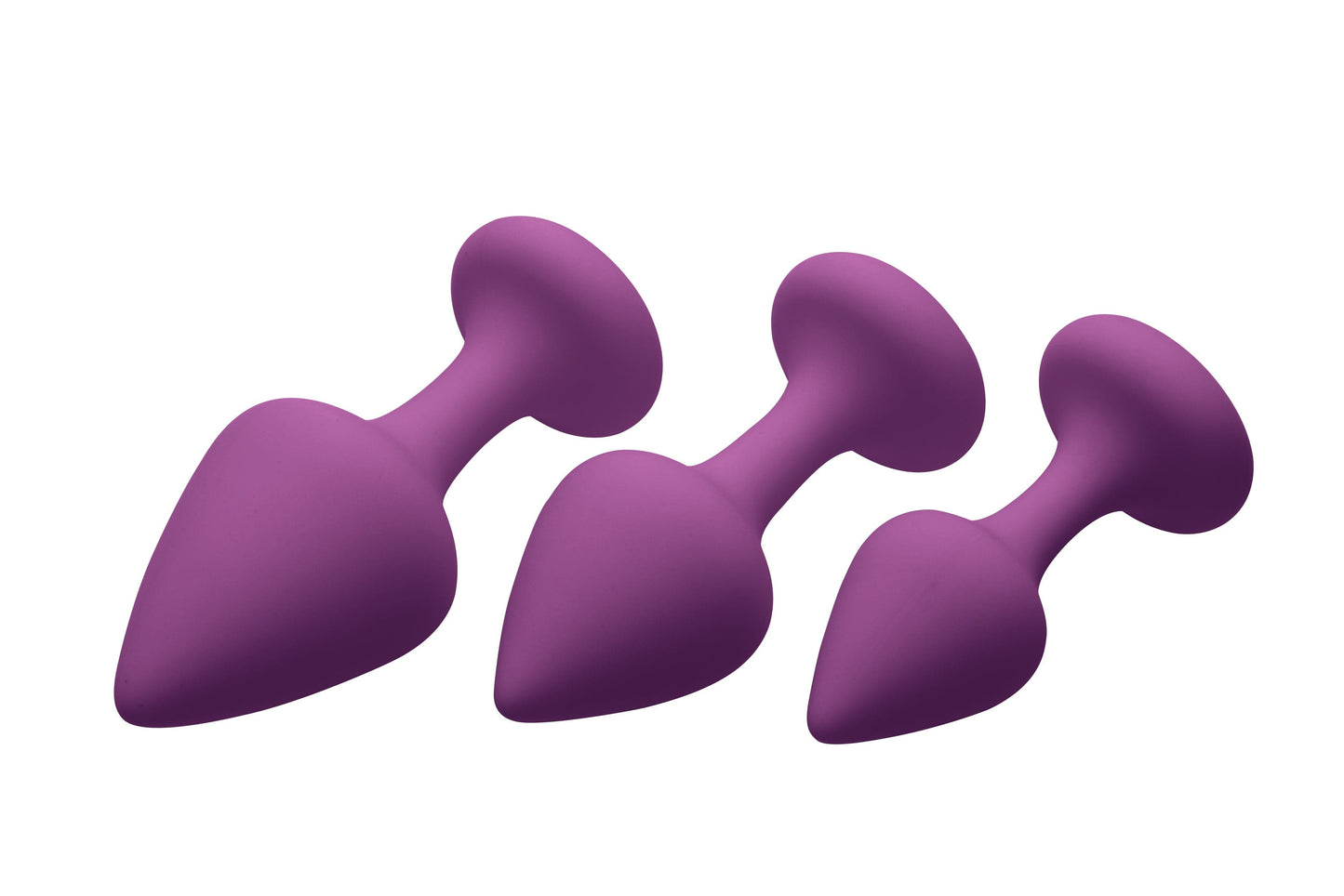 Purple Pleasures 3 Piece Silicone Anal Plugs Set