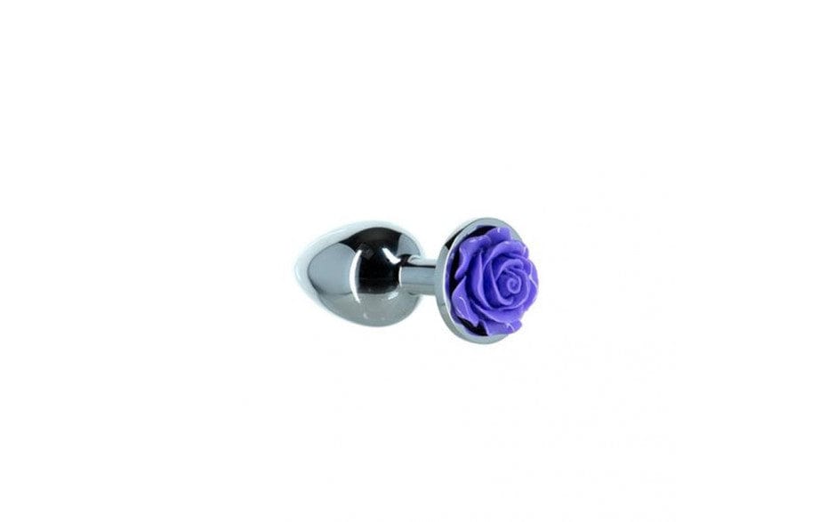 Purple Rose 3 Inch Metal Butt Plug
