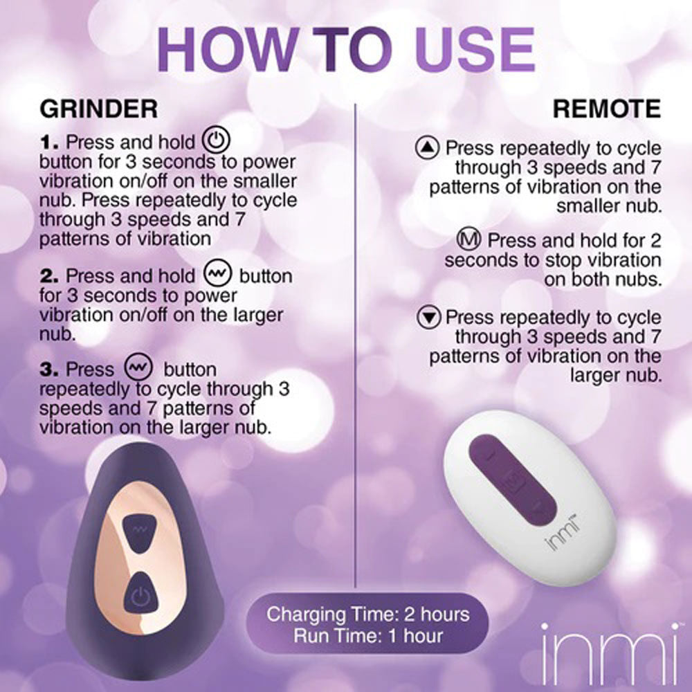 Purple Silicone Vibrating Grinder with Remote Control