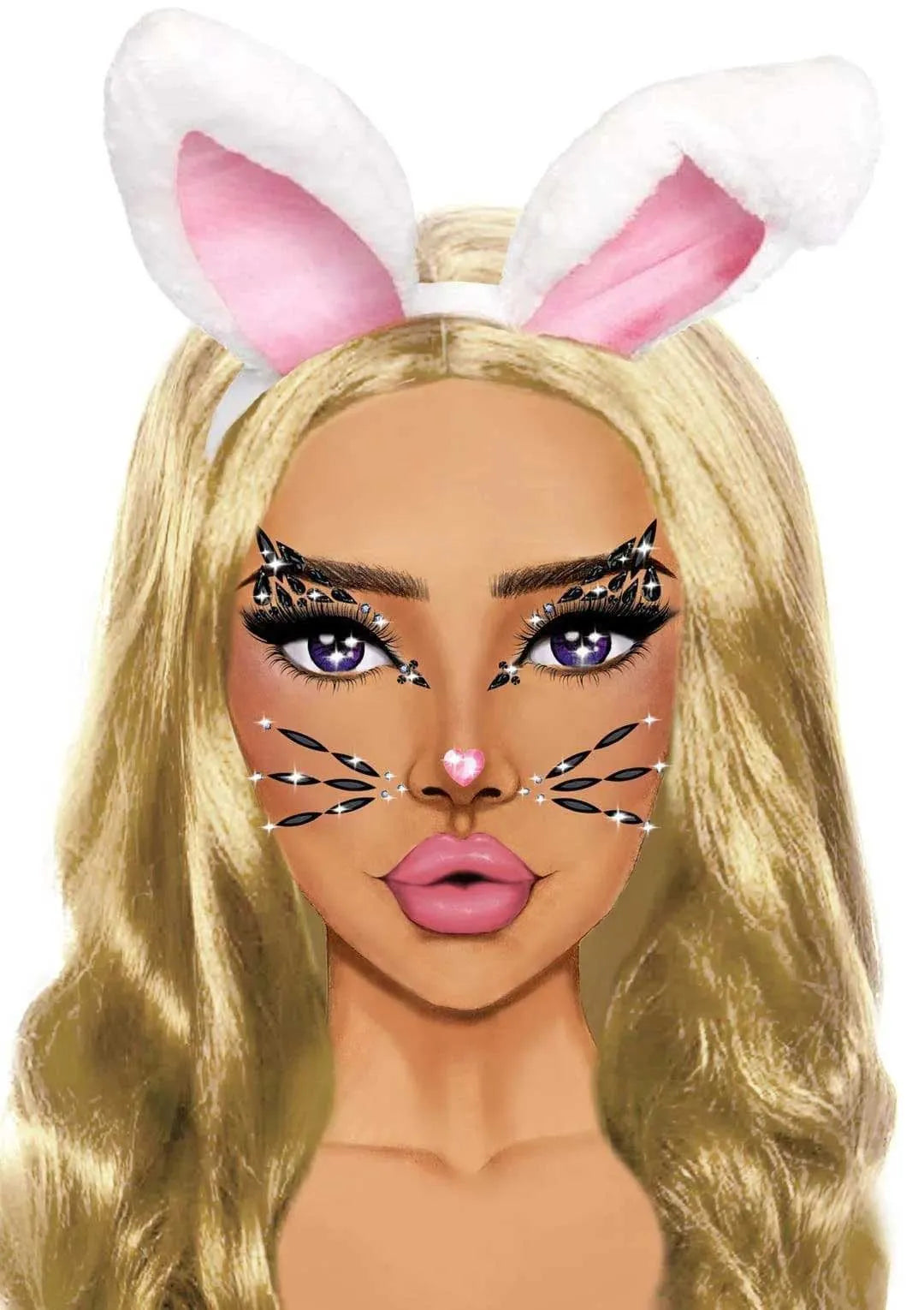 Animal Rhinestone Stick-On Jewels – Adhesive Face and Body Jewelry